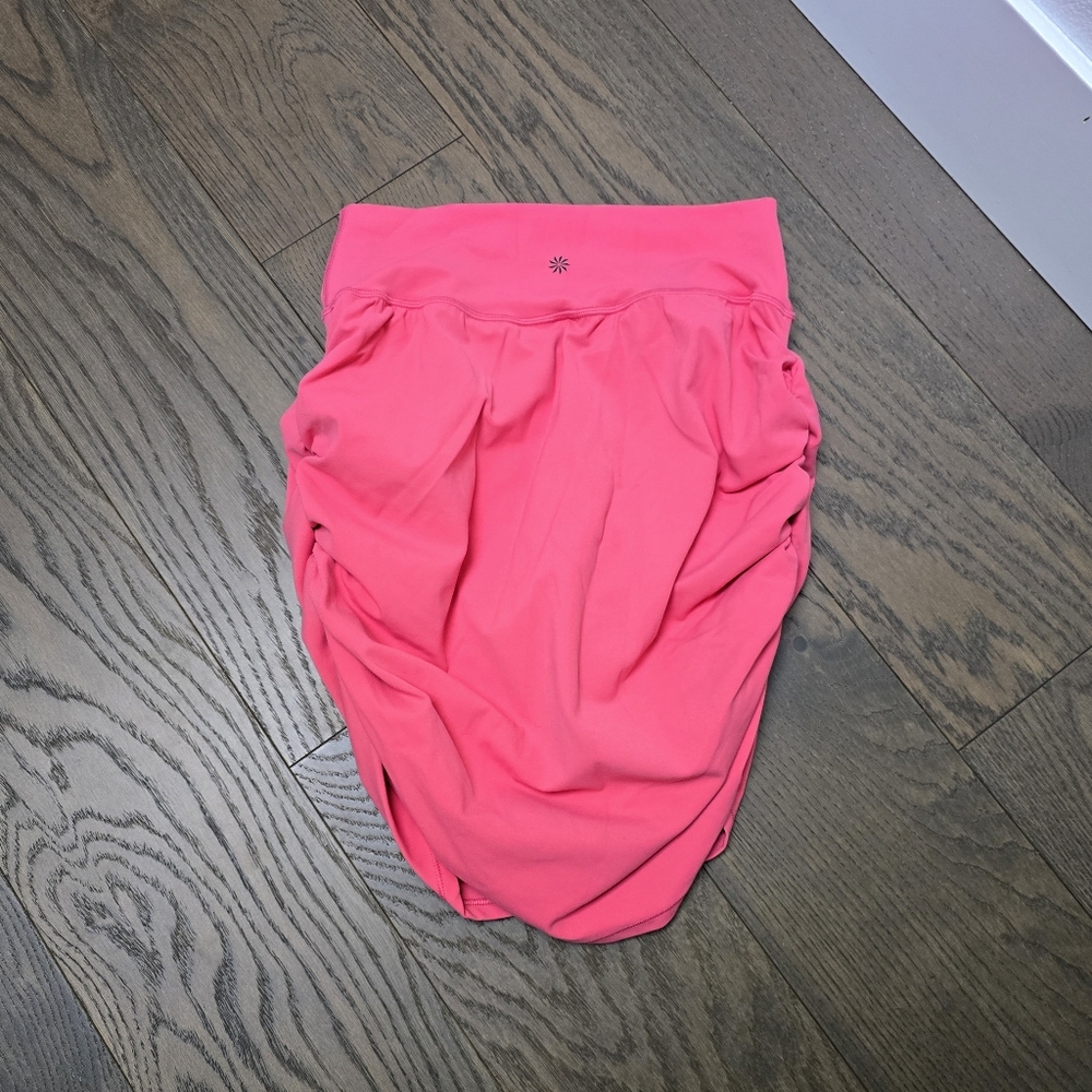 Athleta Transcend Ruched Skort in Coral Pink - Picture 9 of 12